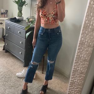 Abercrombie high waisted straight leg jeans